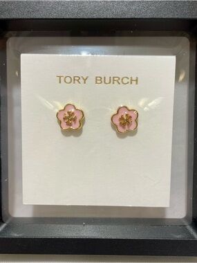 Tory Burch Kira Enamel Flower Stud Earrings, NWOT/NIP